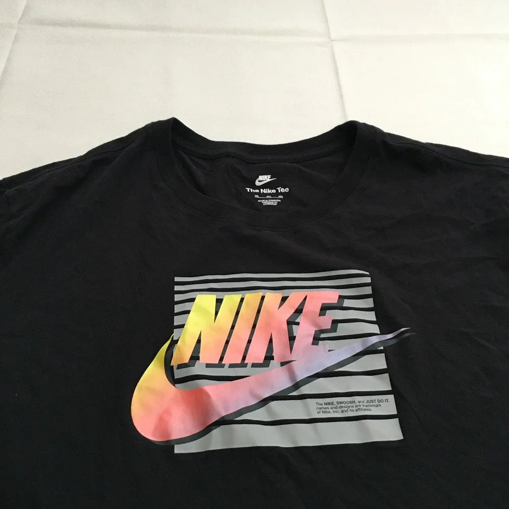 Nike Graphic T-Shirt Mens 4XL Black Sunset Swoosh Logo